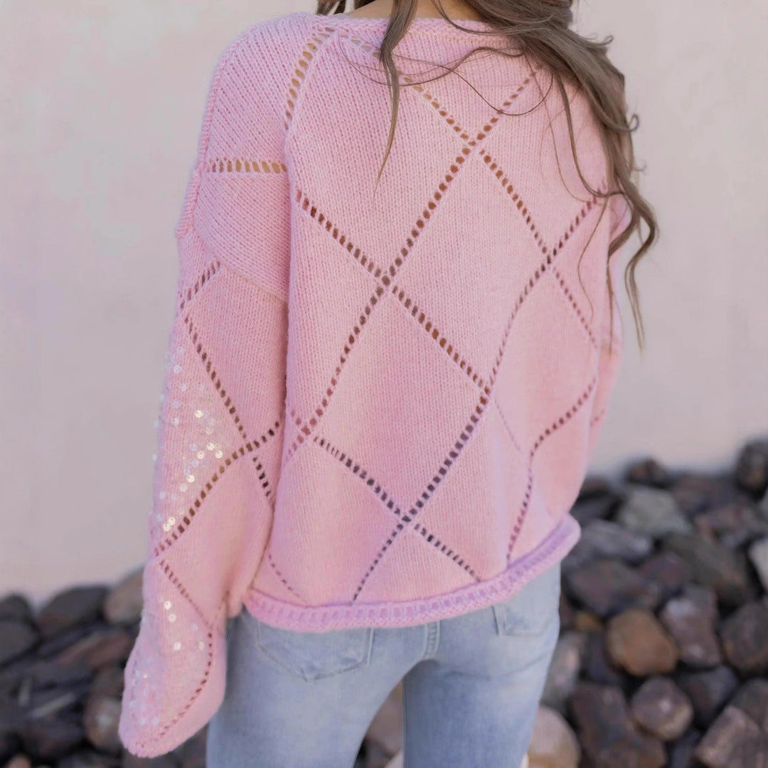 Trendy knit sweater for women with sparkling details Lune London