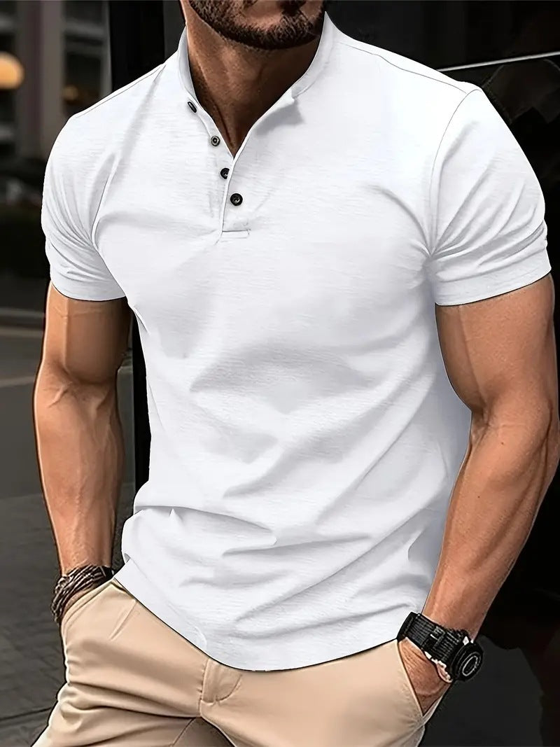 Men's Leisure Short Sleeve Henley Polo Lune London