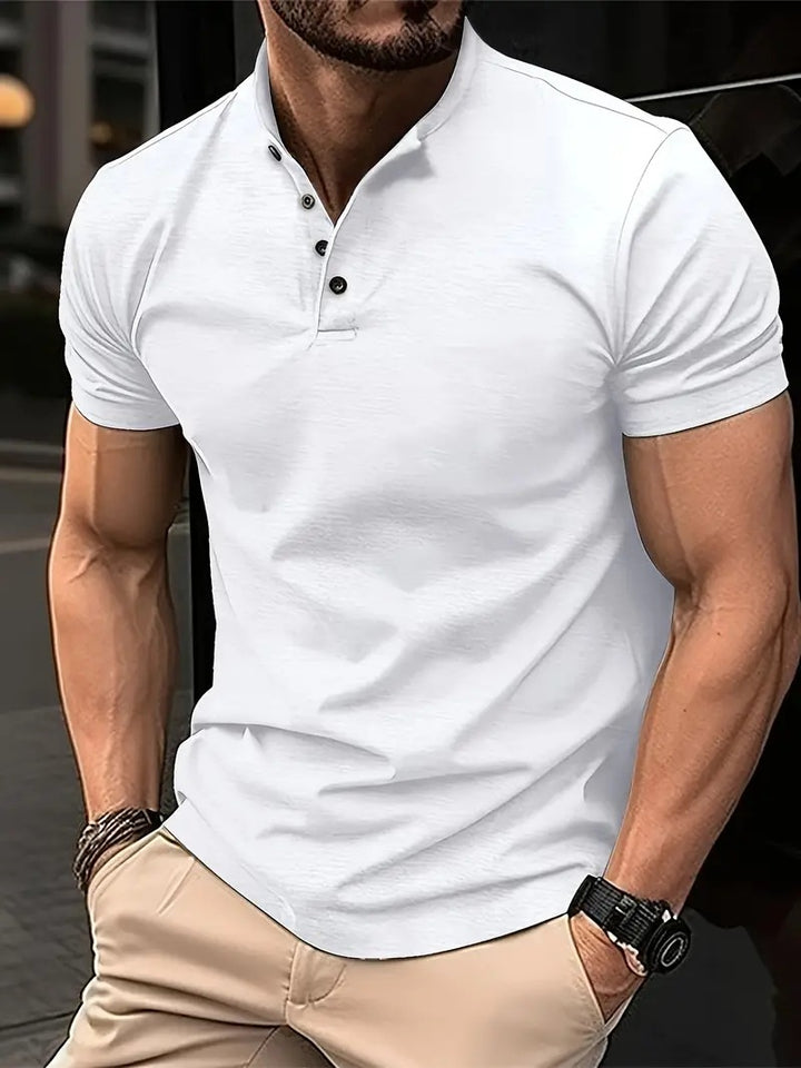 Men's Leisure Short Sleeve Henley Polo Lune London