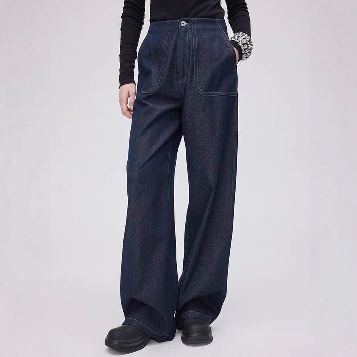 Jean féminin à la mode avec une coupe large et une taille haute Chic & Stil