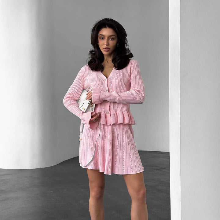 Veste-cardigan pour femmes avec texture côtelée et détails ludiques Chic & Stil