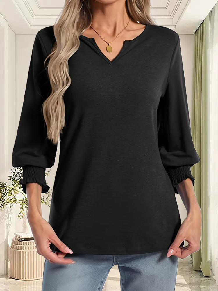 Casual blouse for women with elastic cuff sleeves Lune London