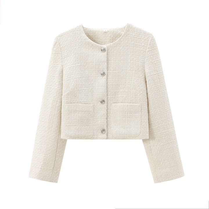 Lune London Structured Tweed Short Jacket for Women with Practical Pockets
