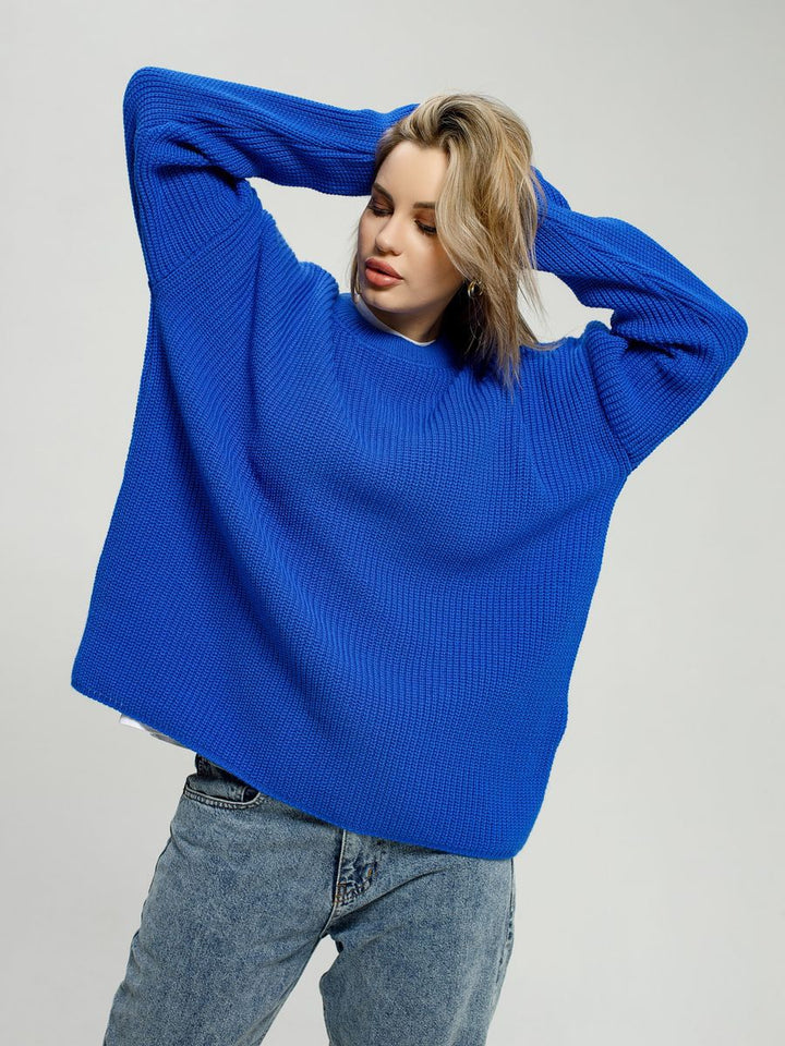 Women Oversized knit sweater with ribbed structure Lune London