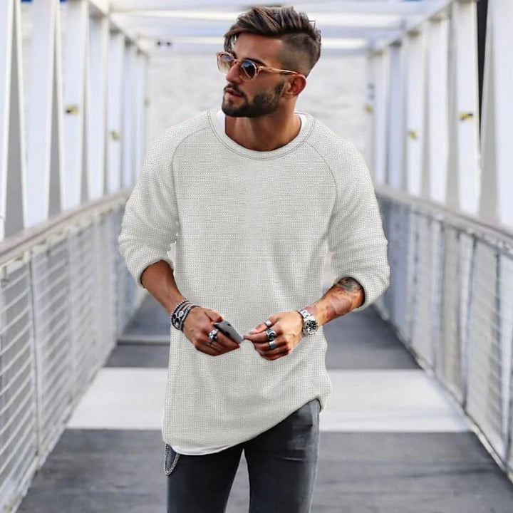 Casual men's sweater with an innovative knitted pattern Lune London