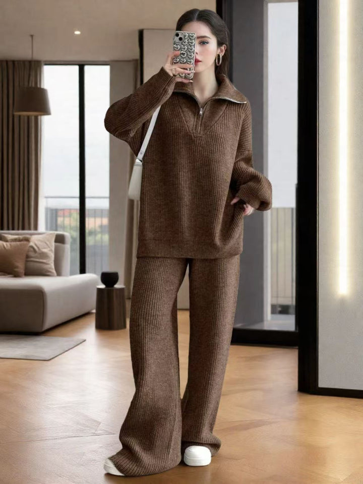 Soft knitted pullover for women with modern high collar and loose fit Lune London