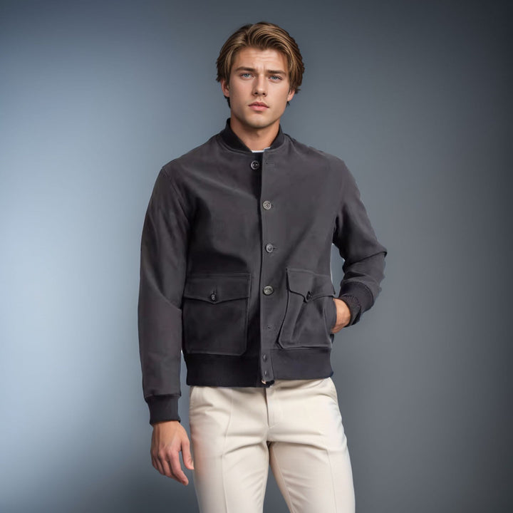 Casual bomber jacket for men made of high-quality material with practical pockets Lune London