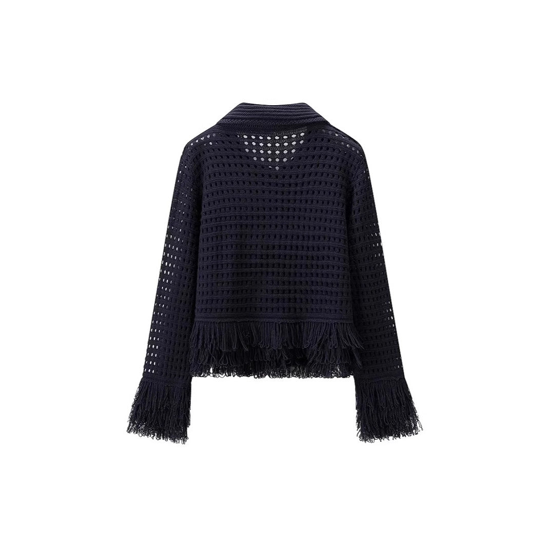 Midi skirt for women with fringed hem and textured design Lune London