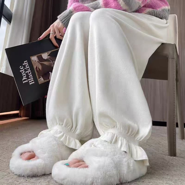 Comfortable palazzo pants for women in shiny material Lune London