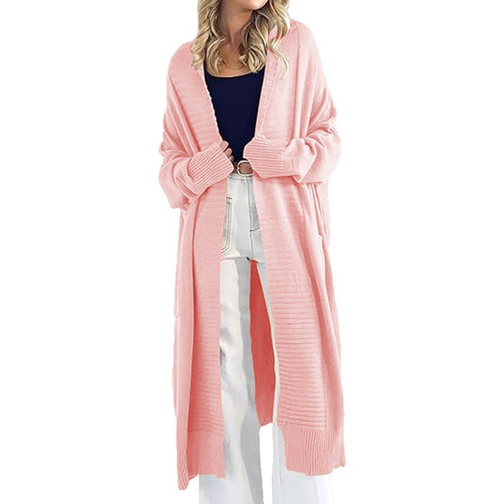 Femmes Long Cardigan Tricoté avec Motif Texturé et Poches Pratiques Chic & Stil