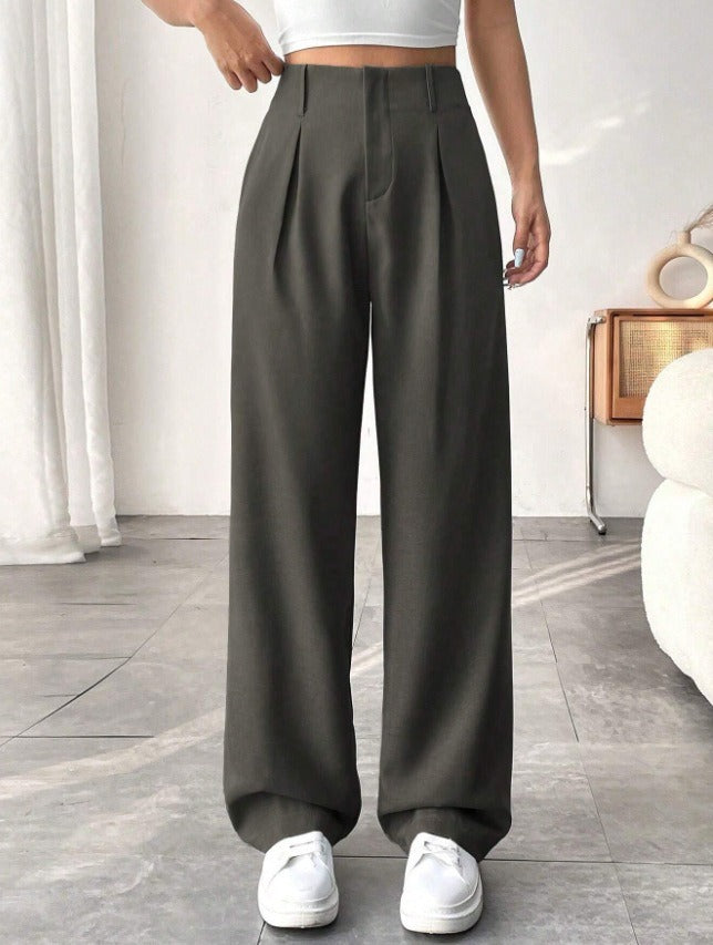 High-waisted wide trousers for women with pleats Lune London