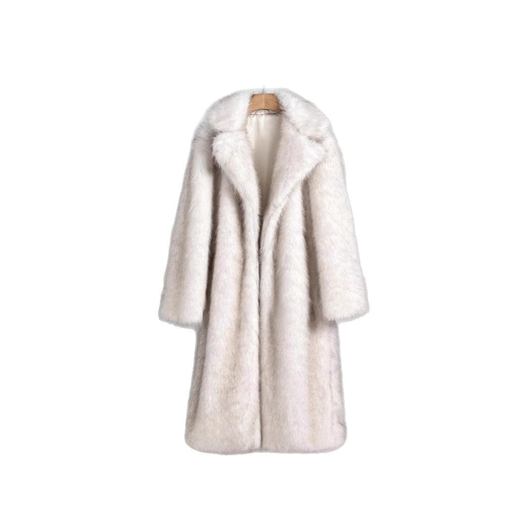 Women's Luxurious Faux Fur Coat In Generous Design Lune London