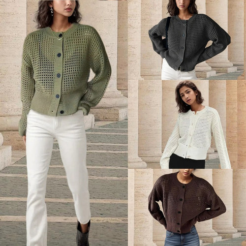Women's knit jacket with an innovative perforated pattern and a comfortable fit Lune London