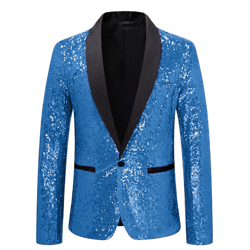 Ladies Bl sparkling blazer with black lapels Lune London