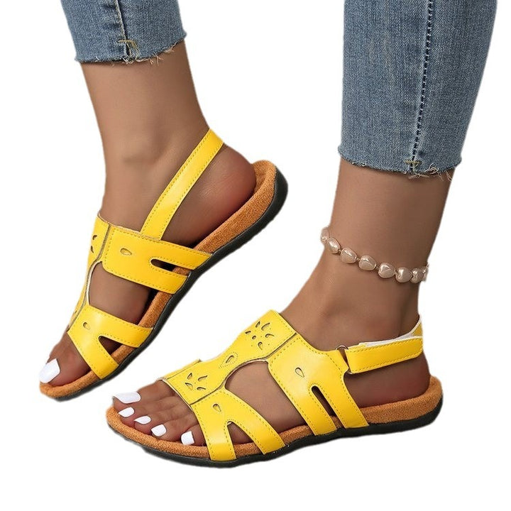 Comfortable strap sandals for women with elegant perforation and adjustable strap Lune London