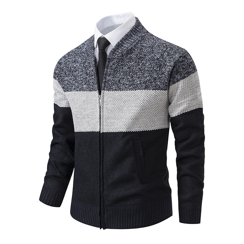 Modern knit jacket for men with modern zipper Lune London