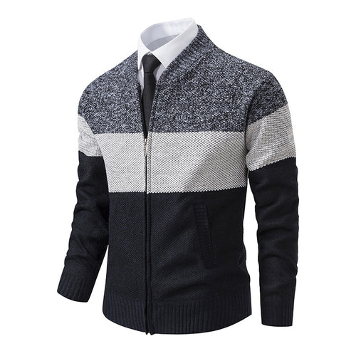 Modern knit jacket for men with modern zipper Lune London