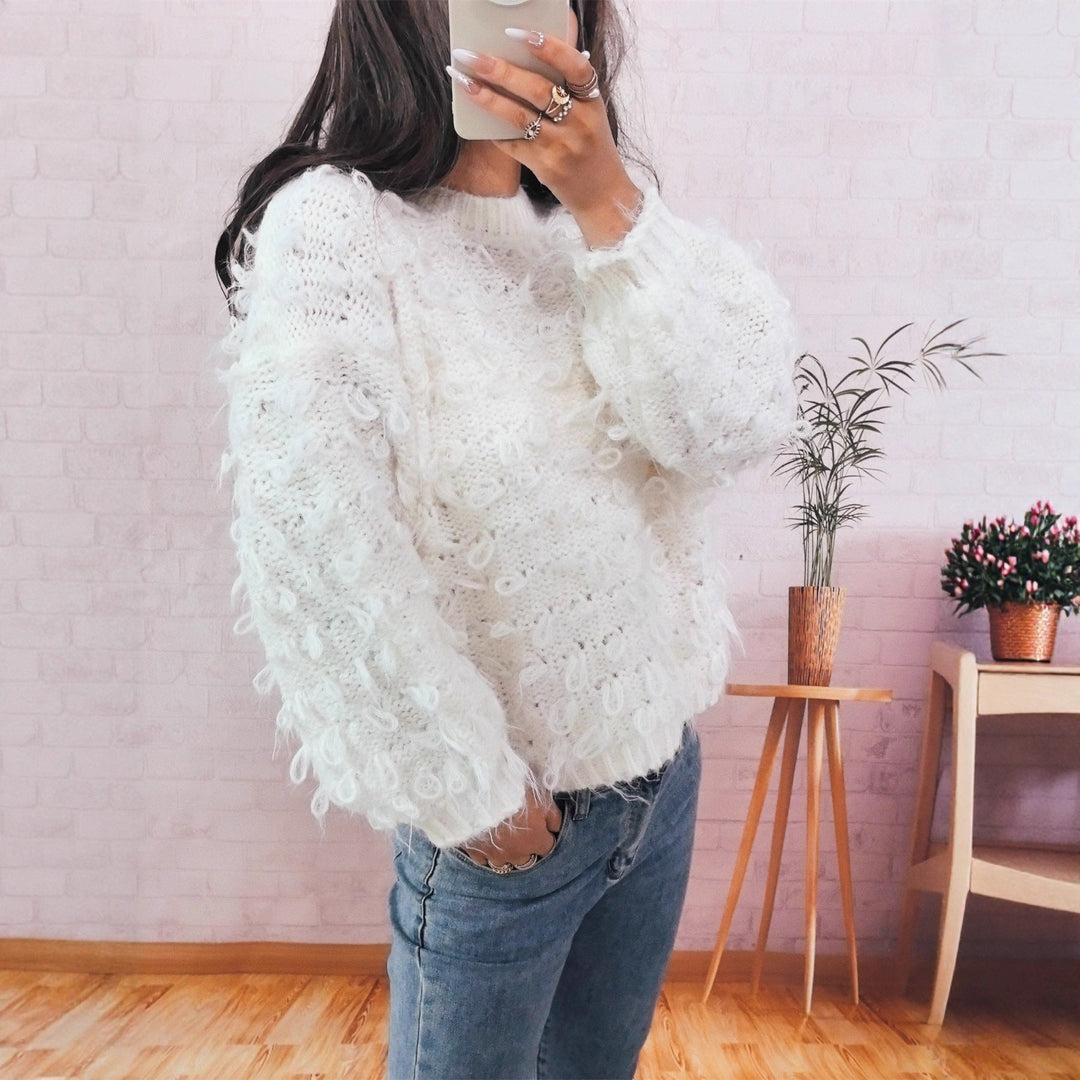 Lune London | Women casual oversized sweater made of textured material with unique design