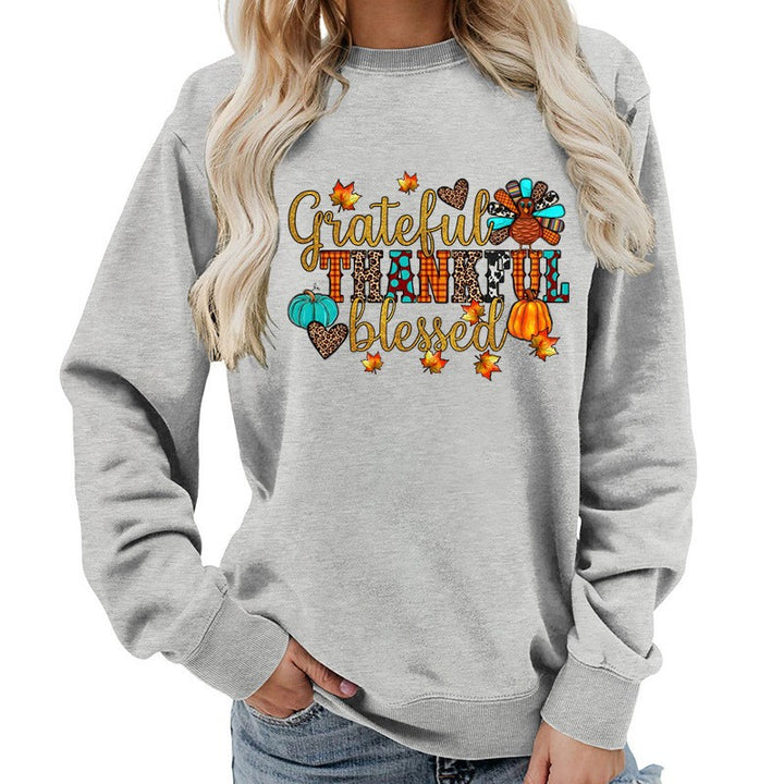 Sweatshirt pour femme avec motif de remerciement d'automne Chic & Stil