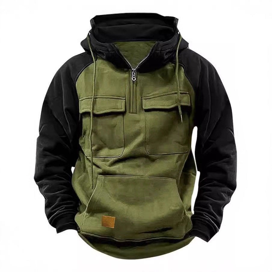 Pullover à capuche décontracté pour hommes avec poches intégrées et style kangourou Lune London