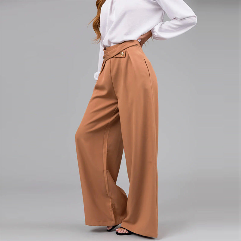 Elegant ladies' blouse with high collar and wide pants Lune London