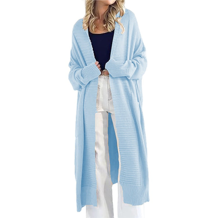 Femmes Long Cardigan Tricoté avec Motif Texturé et Poches Pratiques Chic & Stil