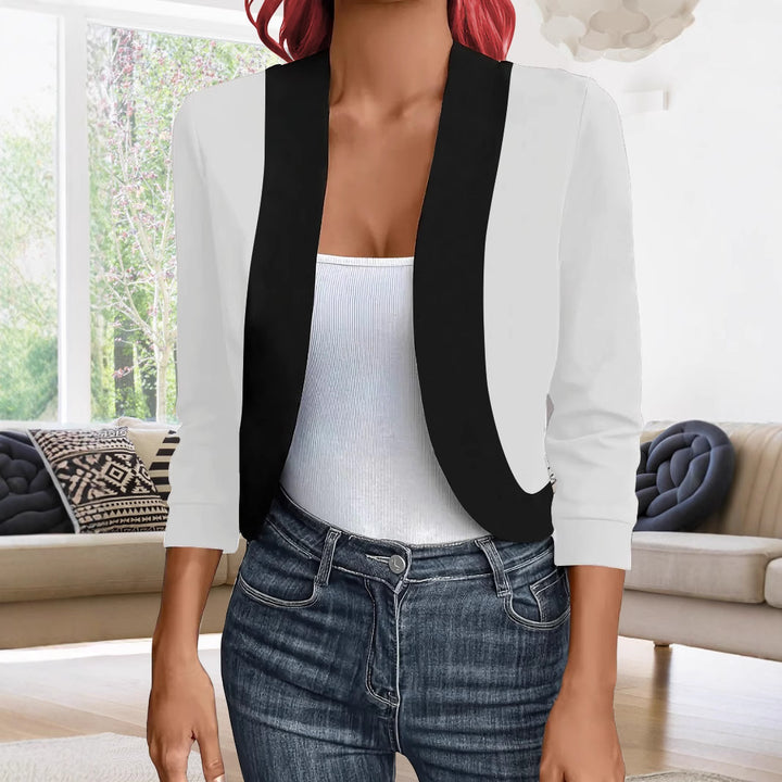 Women elegant blazer with contrasting inserts Lune London