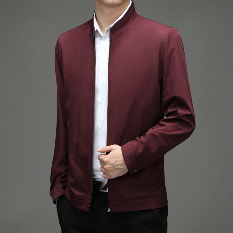 Fashionable men's transition jacket with stylish high collar and practical pockets Lune London