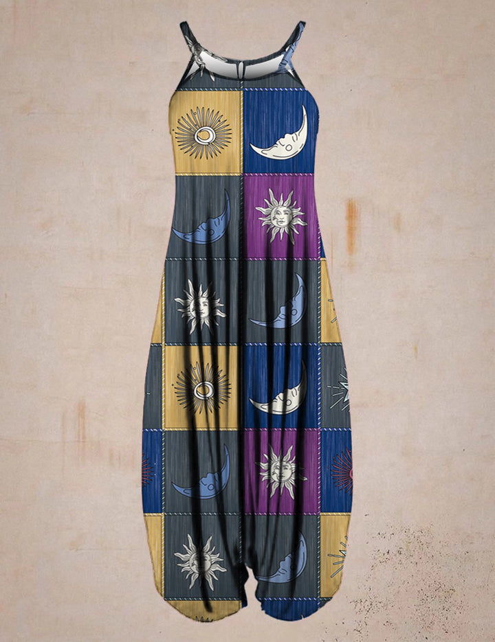 Women's jumpsuit with chic astrological print and style