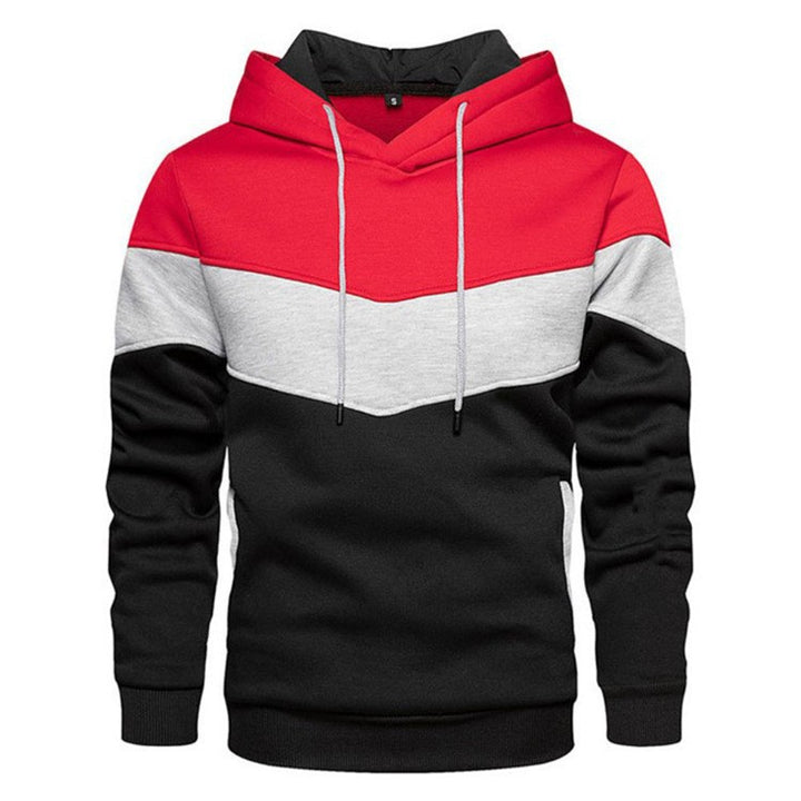 Men's Sports Hoodie with Chic Geometric Color Design