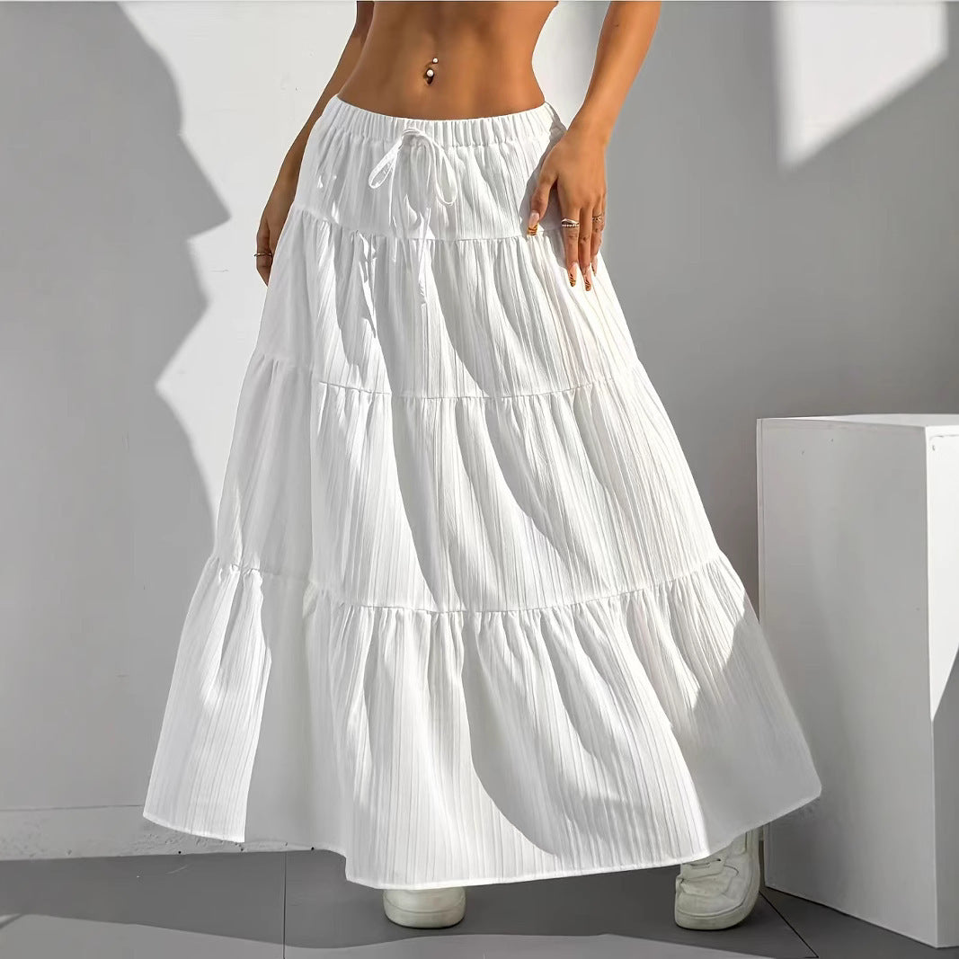 Maxi skirt for women with voluminous ruffle details and an elastic waistband Lune London
