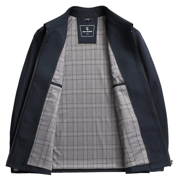 Technical transition jacket for men with protected zip Lune London