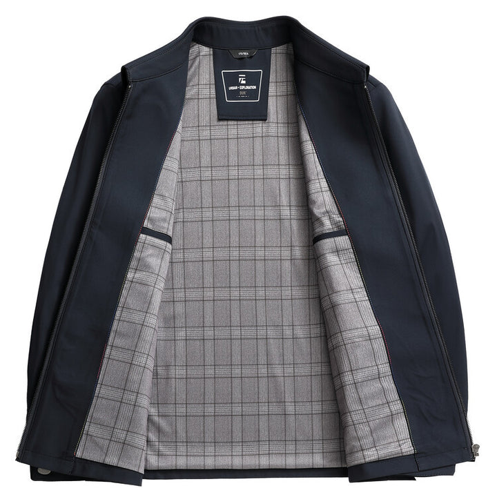 Technical transition jacket for men with protected zip Lune London