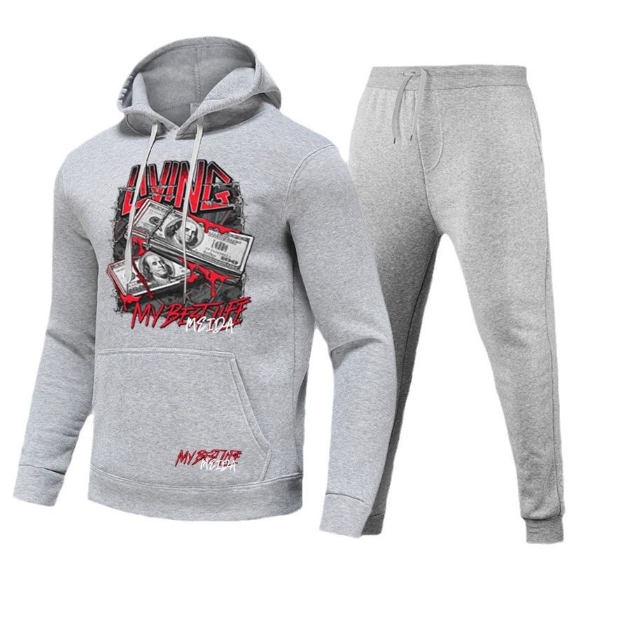 Men's sporty hoodie and jogger pant set with striking graphic print Lune London