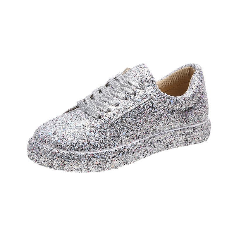 Ladies Casual Glitter Sneakers with Breathable Sole and Slip-Resistant Design Lune London