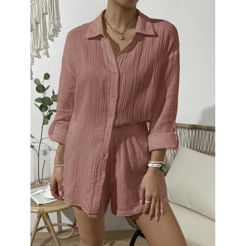 Lune London short sleeve top and lightweight shorts set for ladies
