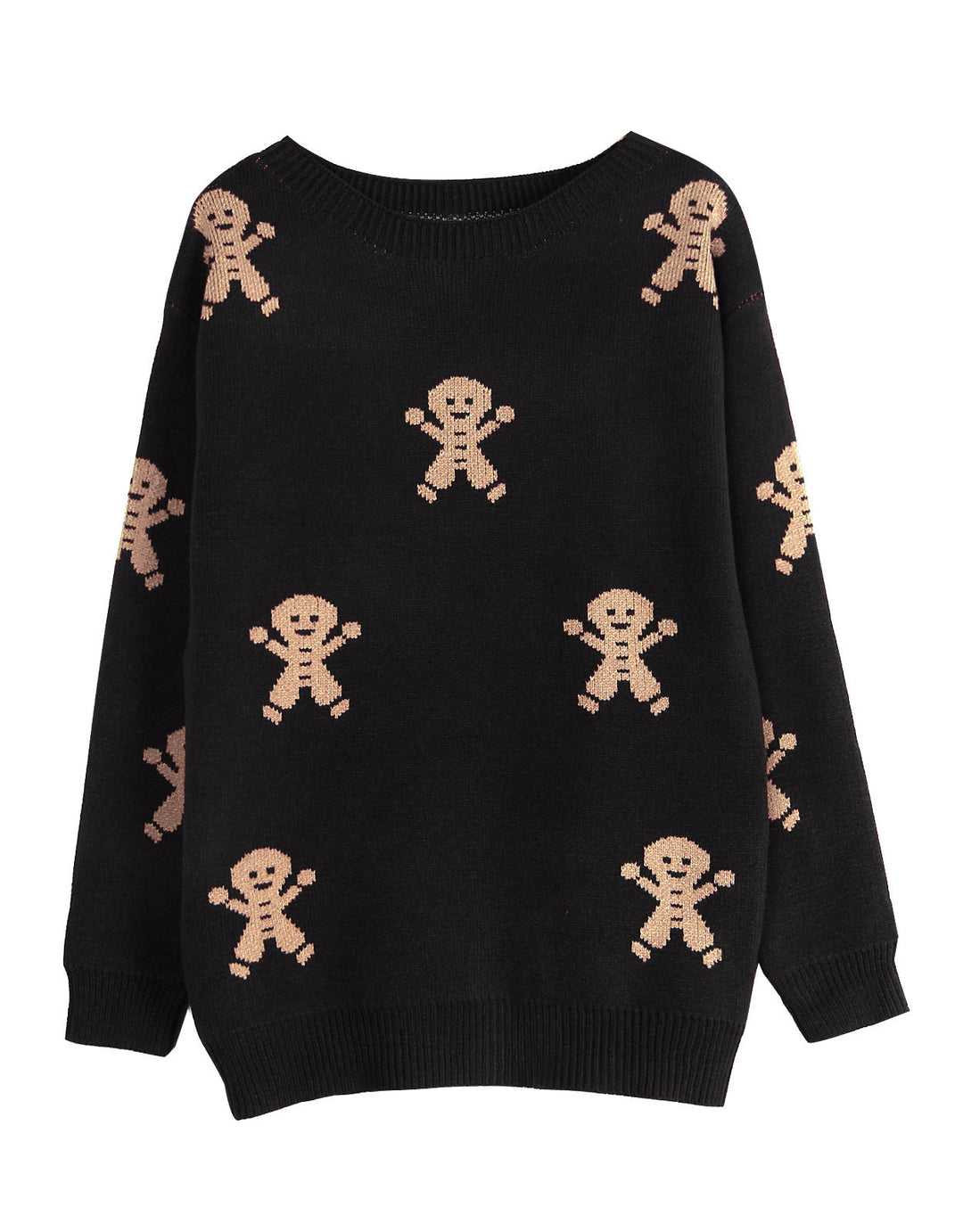 Pull en tricot féminin avec motif de pain d'épice festif et coupe ample Chic & Stil