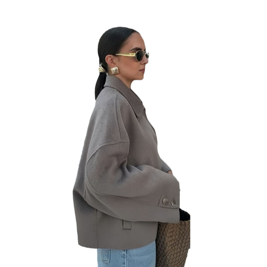 Fashionable short jacket for ladies with elegant button details Lune London