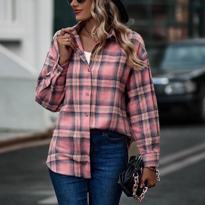 Lune London women's flannel shirt with check pattern