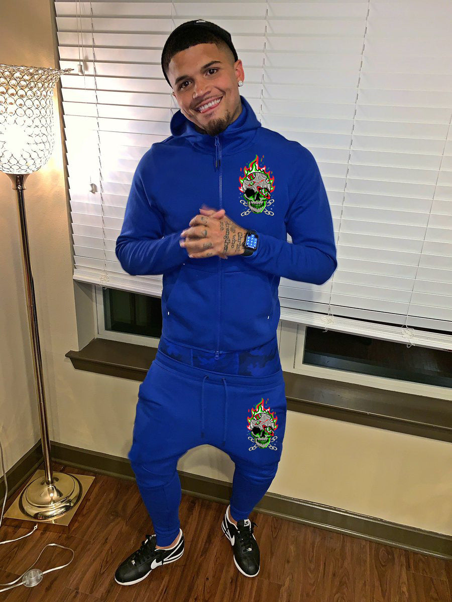 Hooded set for men with creative skull pattern Lune London