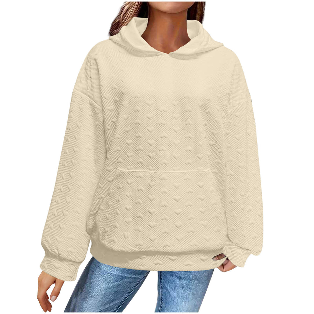 Women's hoodie with textured heart pattern Lune London
