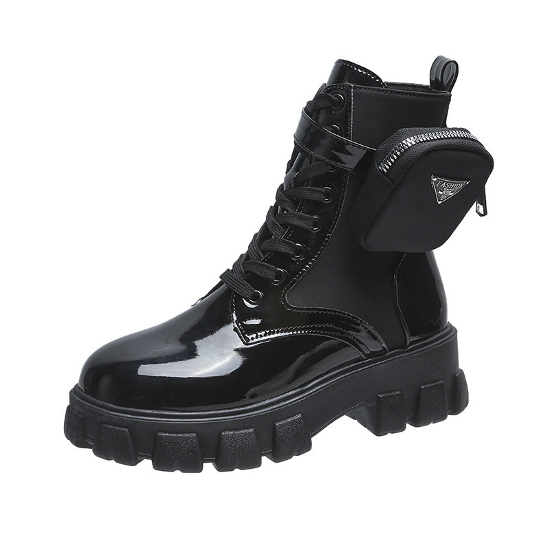 Women Chunky Boots with Practical Side Pocket Design Lune London