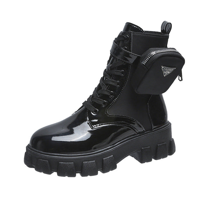 Women Chunky Boots with Practical Side Pocket Design Lune London