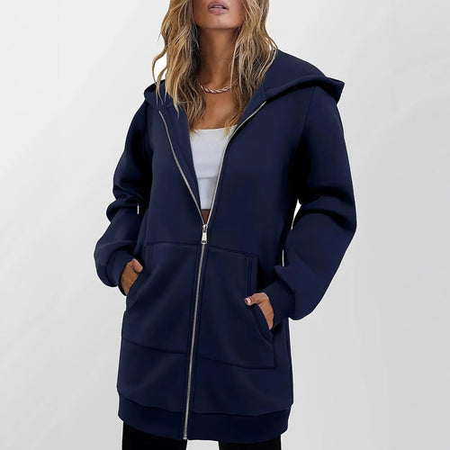 Ladies Hoodie Sweatshirt Jacket with Generous Pockets By Lune London