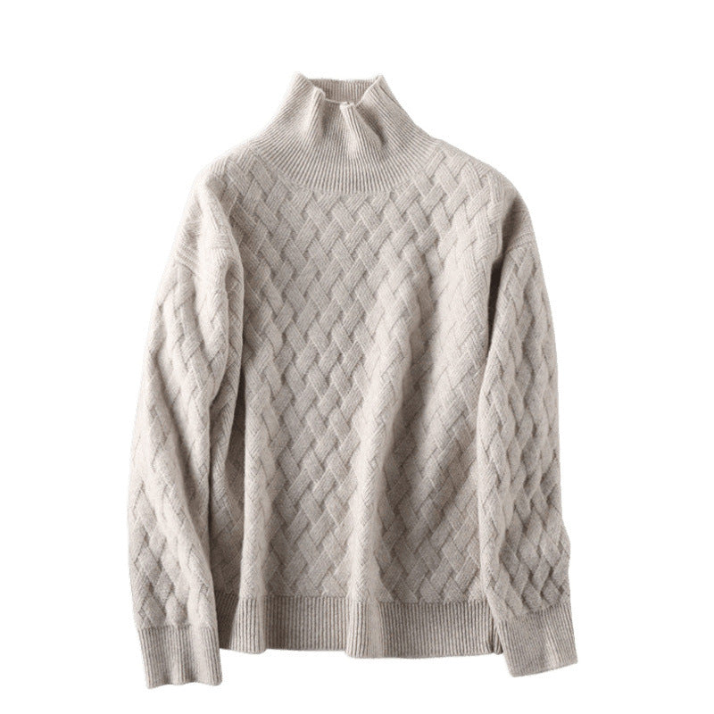Ladies Chunky Knit Roll Neck Sweater Lune London
