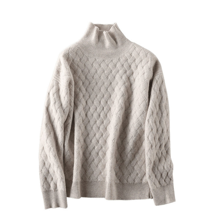 Ladies Chunky Knit Roll Neck Sweater Lune London
