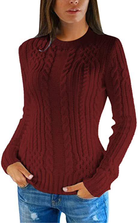Sweater women with high neck and cable knit pattern Lune London
