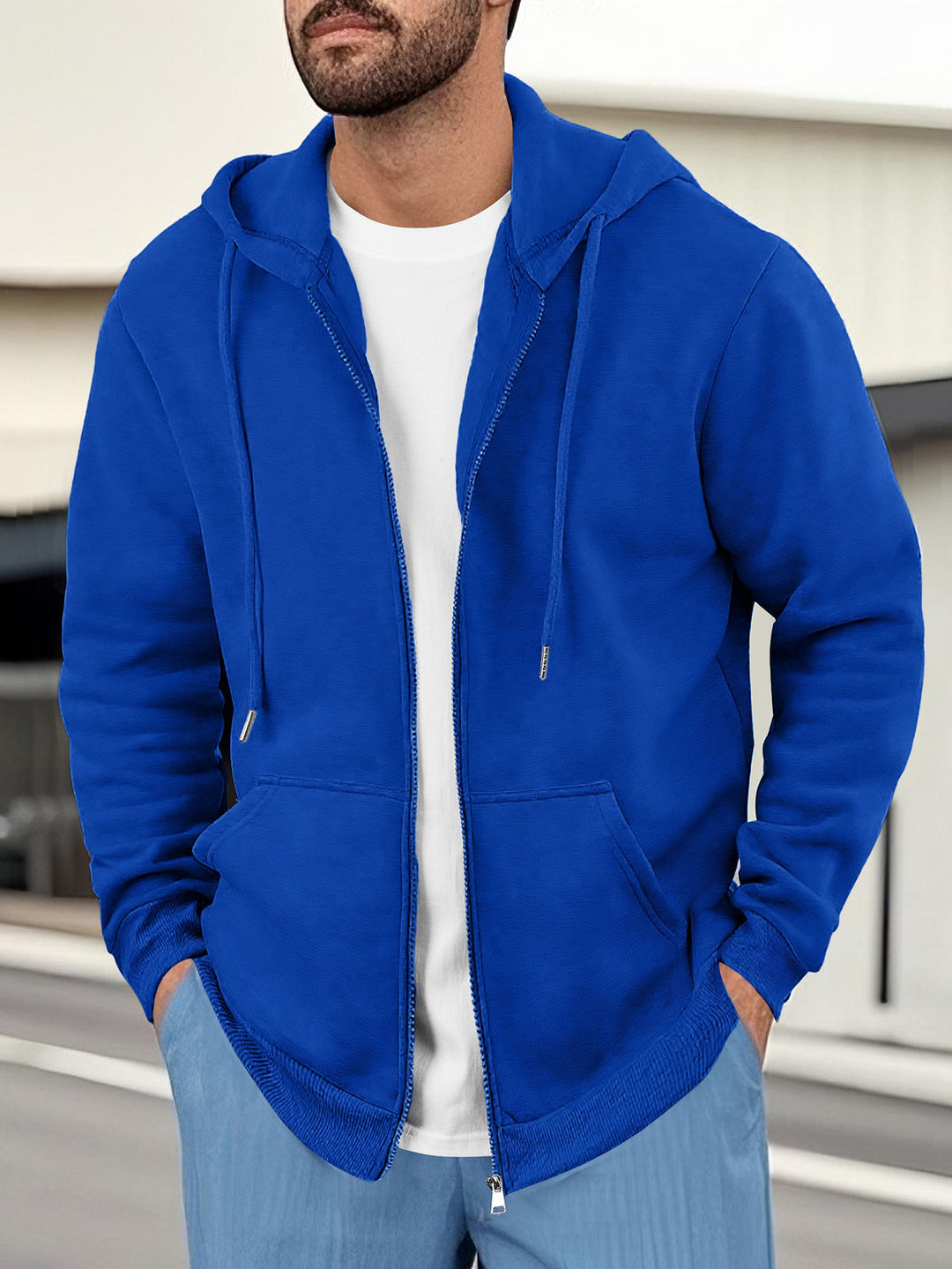 Men's sporty hoodie with practical pockets and innovative material blend Lune London