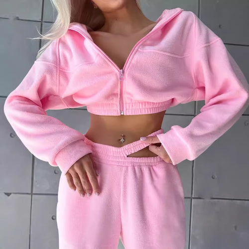 Elegant and sporty fleece hoodie set for women Lune London
