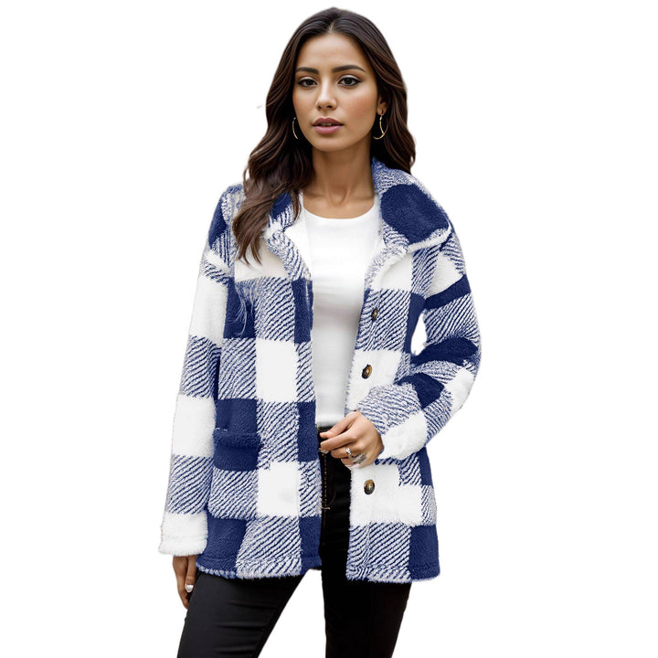 Dames Manteau en tartan douillet Chic und Stil